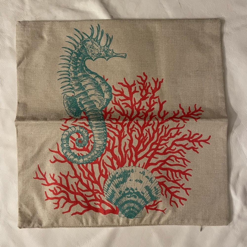 Seahorse pillow cover